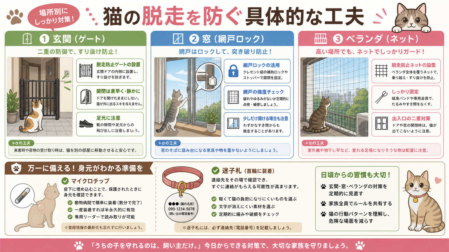 猫の脱走を防ぐ具体的な工夫
